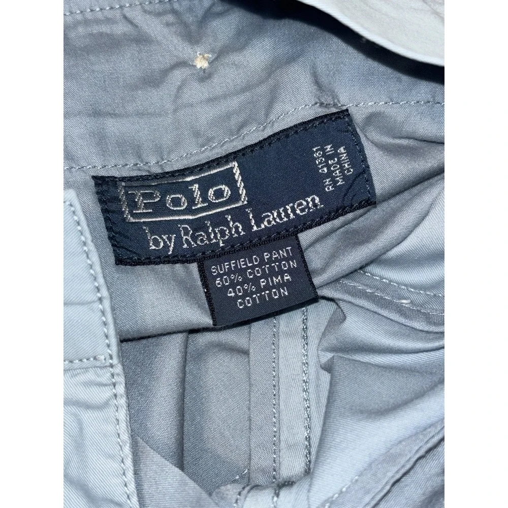 Polo Ralph Lauren Pants Mens 36X32 ‎ Blue Slim Stretch Chino Classic Flat Front
